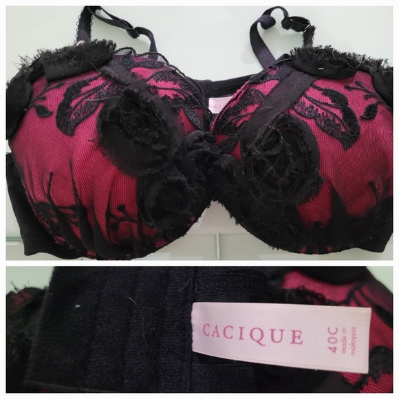 Cacique Other - Cacique Lane Bryant NWOT bra..size 40C. Black and pink